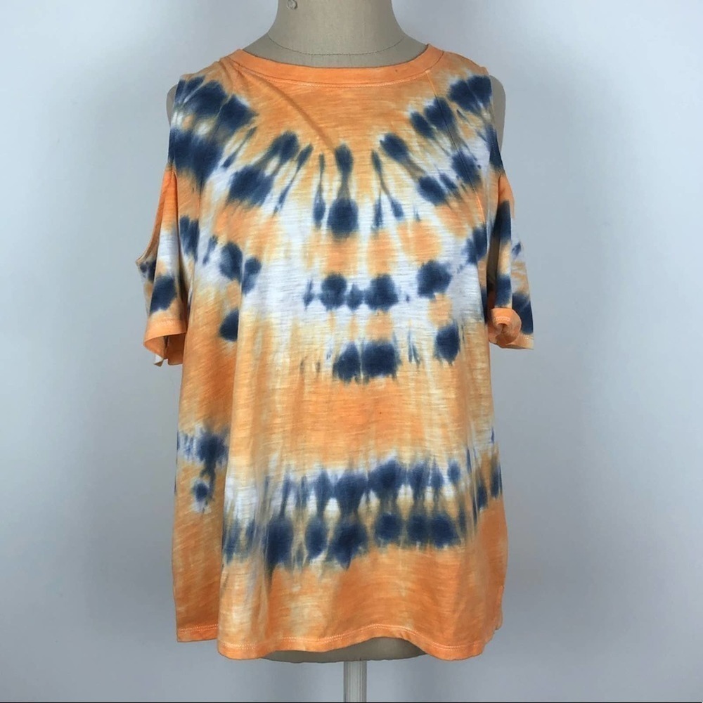Vince Camuto Tie Dye Cold Shoulder T-shirt